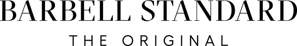 Barbell Standard logo in black text with tagline ‘The Original’ for strength training and fitness equipment branding