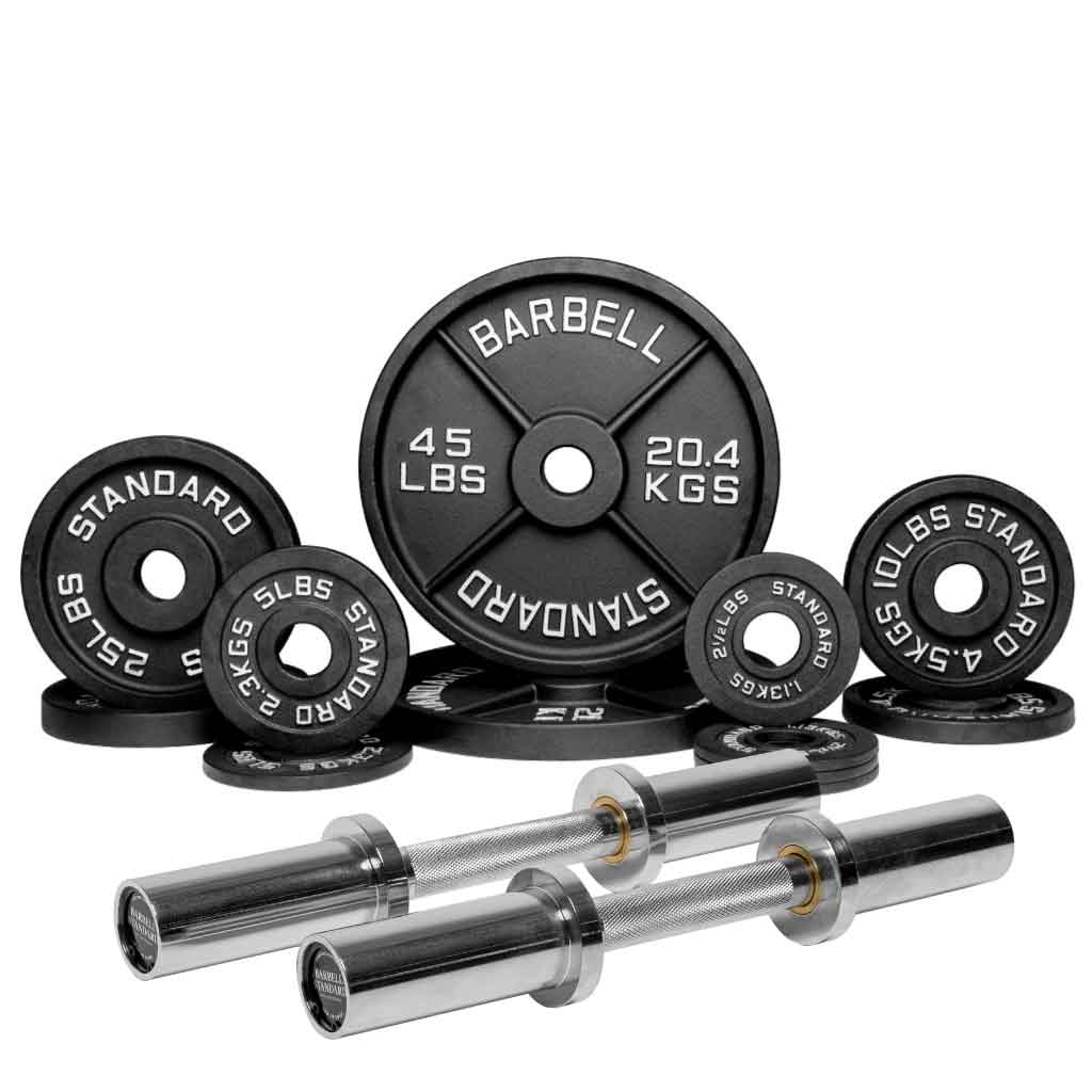 Adjustable dumbbell set with 180lb iron plates, heavy-duty handles for strength training and muscle building