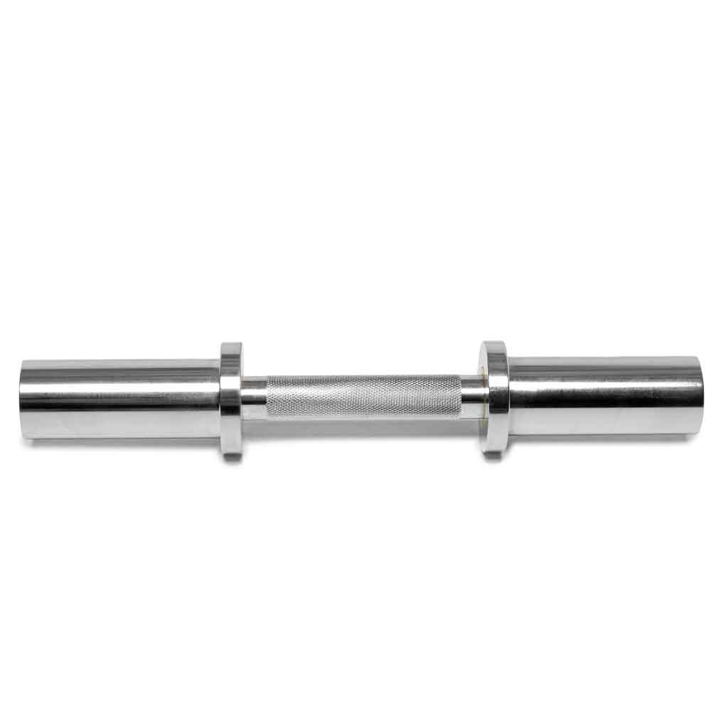 Barbell Standard adjustable dumbbell handle with knurled grip and chrome finish for strength training