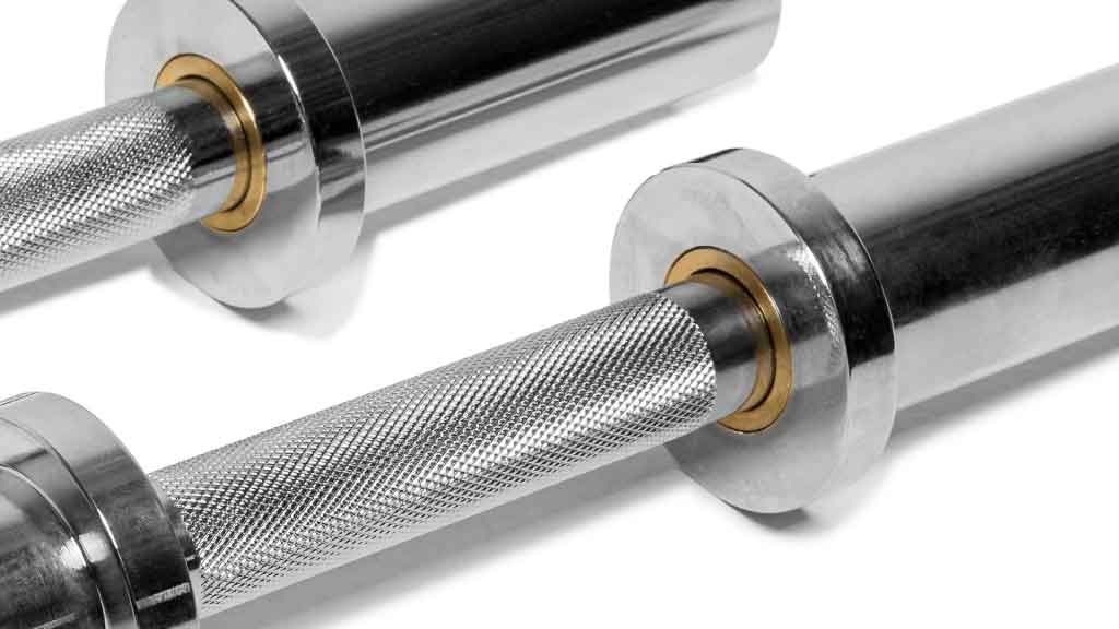 Barbell Standard loadable dumbbells with bronze bushings and chrome finish for smooth rotation and durability