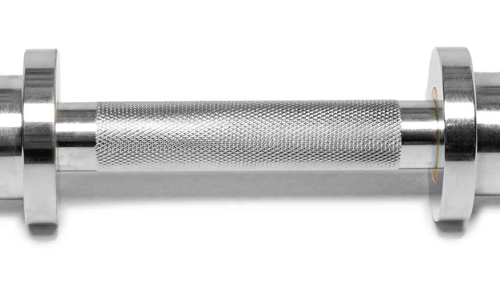 Barbell Standard loadable dumbbell with precision knurled chrome handle for secure grip during training