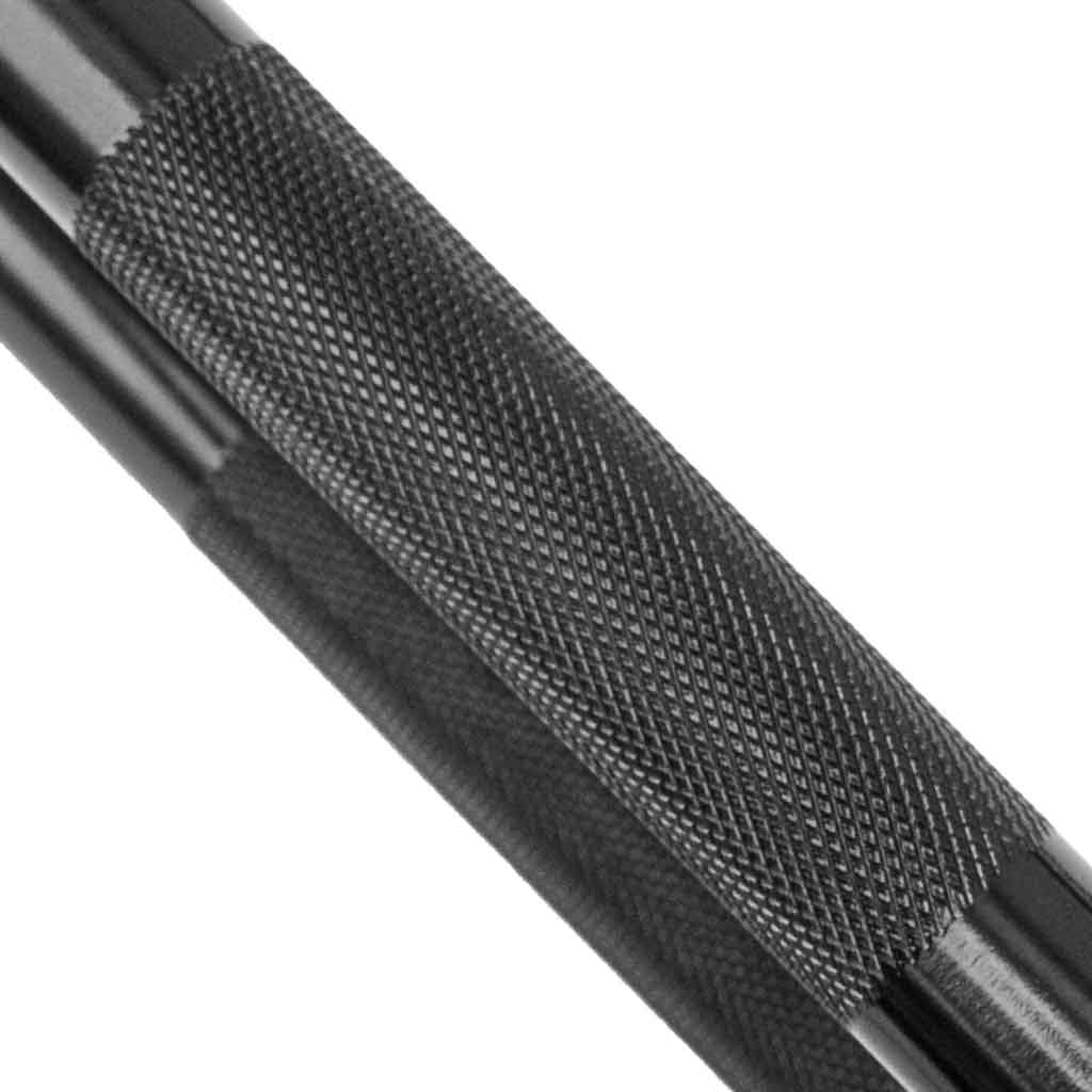 Close-up of aggressive knurling on Barbell Standard hex trap bar handle for secure grip