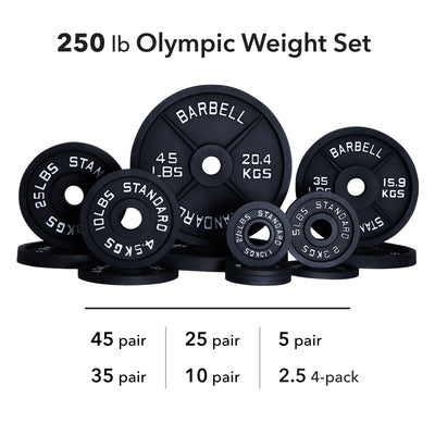 315 lb Two Bar Weight Set