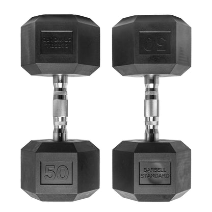 Rubber Hex Dumbbells