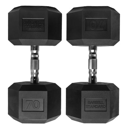 Rubber Hex Dumbbells