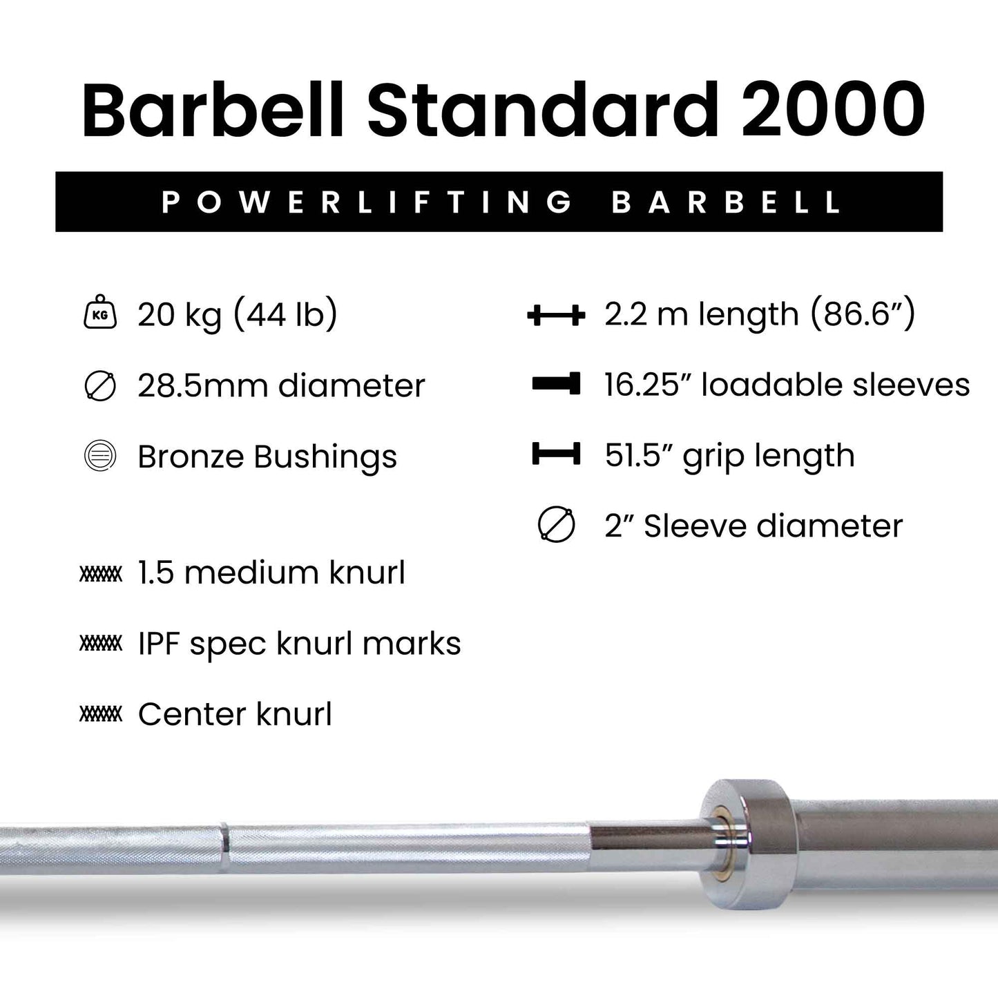 Barbell 2000 Powerlifting Barbell