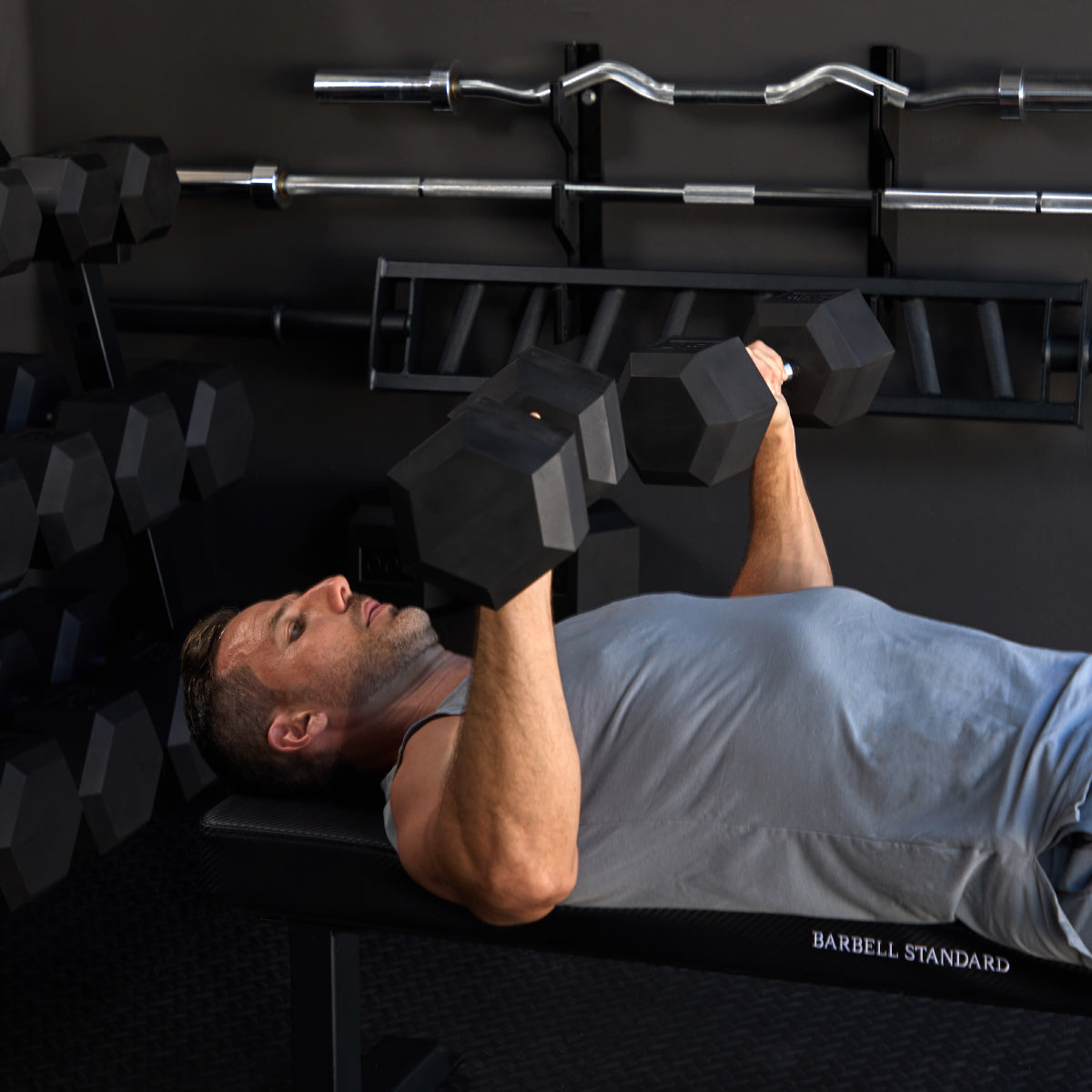 Rubber Hex Dumbbells